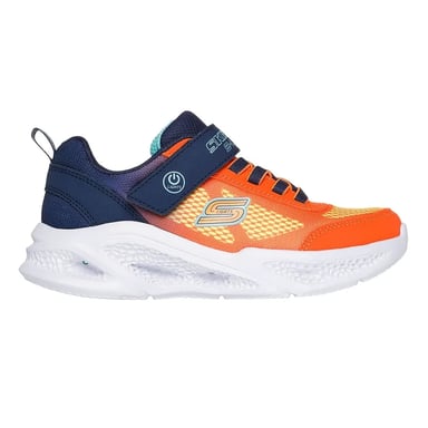 Skechers - "S Lights Flex-Glow Bolt" Sneaker für Jungen, Leder (Orange/Marine)