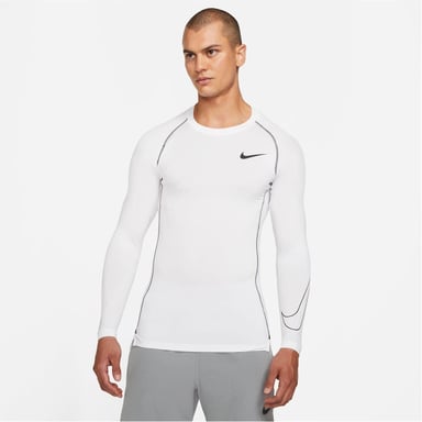 Nike - "Pro Core" T-Shirt für Herren, Langärmlig (Weiß)