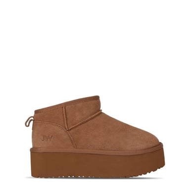 Jack Wills - Stiefeletten für Damen, Wildleder, Plattform-Absatz (Hellbraun)