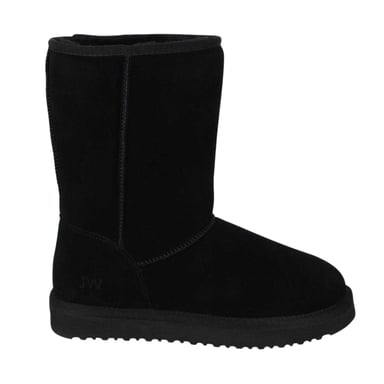 Jack Wills - Wadenhohe Stiefel für Damen, Wildleder (Schwarz)