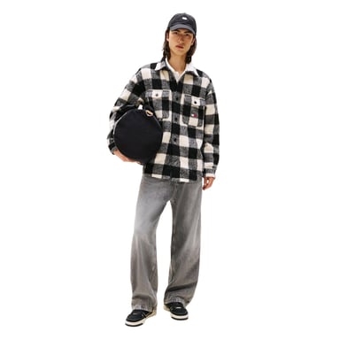 Tommy Jeans - Hemdjacke für Herren, Brusttasche, Flanell (Rot/Schwarz)