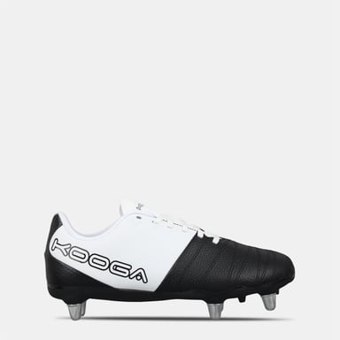 KooGa - Rugby-Stiefel für Kinder, Synthetischer Stoff (Weiß/Schwarz)