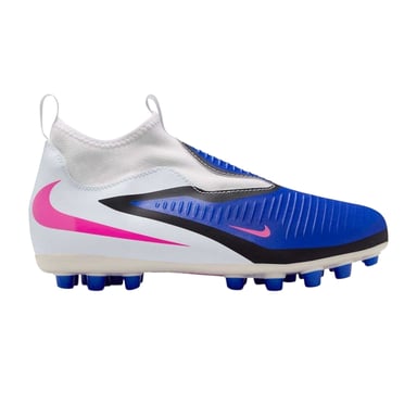 Nike - "Academy" Fußballschuhe mit festem Boden für Kinder (Blau/Weiß/Pink)