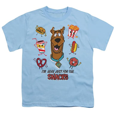 Scooby Doo - "I´m Here Just For The Snacks" T-Shirt für Kinder (Hellblau)