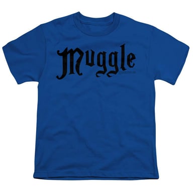 Harry Potter - "Muggle" T-Shirt für Kinder, Ringgesponnene Baumwolle (Königsblau)