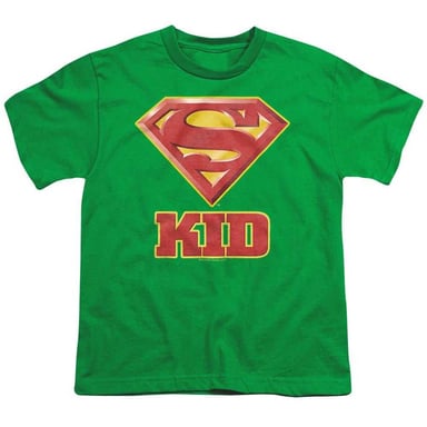 Superman - "Super Kid" T-Shirt für Kinder (Leuchtendes Gelbgrün)