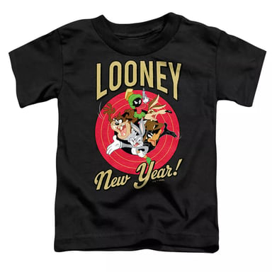 Looney Tunes - "Looney New Year" T-Shirt für Kinder, Baumwolle (Schwarz)