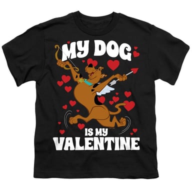 Scooby Doo - "My Dog Is My Valentine" T-Shirt für Kinder (Schwarz)