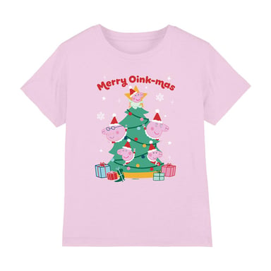 Peppa Pig - "Merry Oinkmas" T-Shirt für Kinder (Pink)
