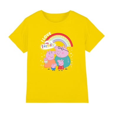 Peppa Pig - "I Love my Family" T-Shirt für Kinder (Gelb)