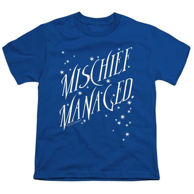 Harry Potter - "Mischief Managed" T-Shirt für Kinder (Königsblau)