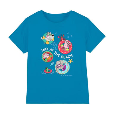 Peppa Pig - "Day At The Beach" T-Shirt für Kinder (Türkis)