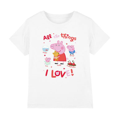 Peppa Pig - "All The Things I Love" T-Shirt für Kinder (Weiß)