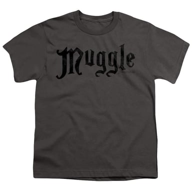 Harry Potter - "Muggle" T-Shirt für Kinder, Ringgesponnene Baumwolle (Holzkohle)