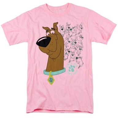 Scooby Doo - "Evolution Of" T-Shirt für Herren/Damen Unisex (Pink)