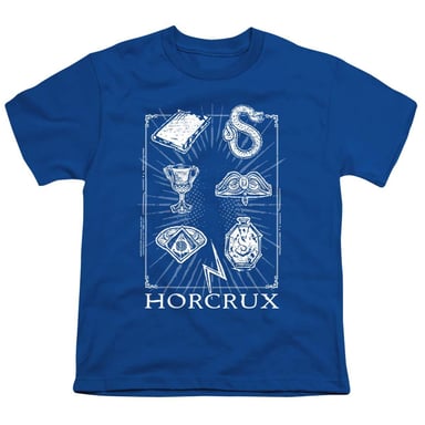 Harry Potter - "Horcrux Symbols" T-Shirt für Kinder, Ringgesponnene Baumwolle (Königsblau)
