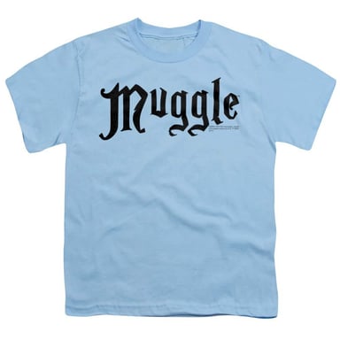 Harry Potter - "Muggle" T-Shirt für Kinder, Ringgesponnene Baumwolle (Hellblau)