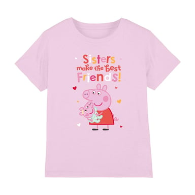 Peppa Pig - "Sisters Make The Best Friends" T-Shirt für Mädchen (Pink)
