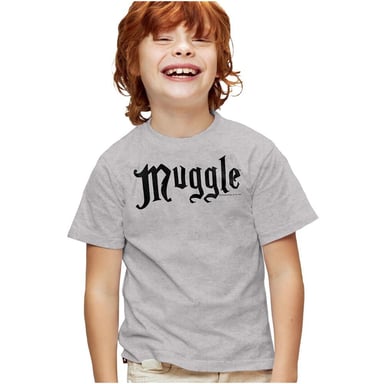 Harry Potter - "Muggle" T-Shirt für Kinder, Ringgesponnene Baumwolle (Sportliches Heather)