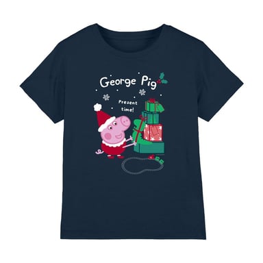 Peppa Pig - T-Shirt für Kinder - weihnachtliches Design (Marineblau)