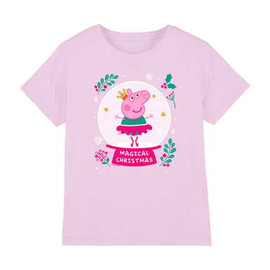 Peppa Pig - "Magical" T-Shirt für Kinder - weihnachtliches Design (Hellrosa)