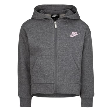 Nike - Hoodie mit durchgehendem Reißverschluss für Kinder, Baumwolle (Dunkelgrau)