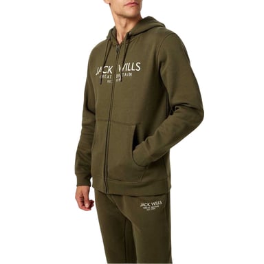 Jack Wills - "Pinebrook" Hoodie mit durchgehendem Reißverschluss für Herren (Blattdesign)