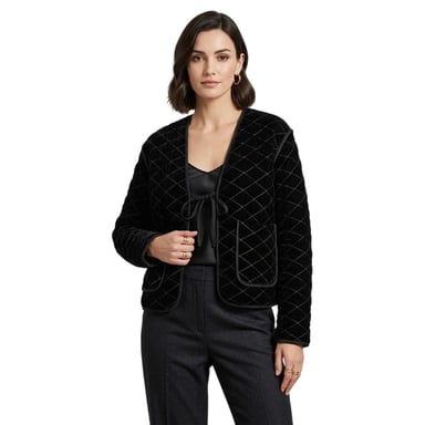 Biba - Jacke für Damen, Velours (Schwarz)