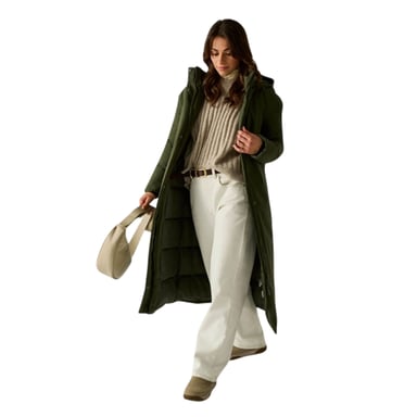 Regatta - "Janna" Isolier-Jacke für Damen, Lang, Wasserfest (Dunkel-Khaki)