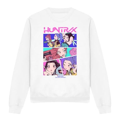 K-Pop Demon Hunters - "Huntrix Neon Comic Anime" Sweatshirt für Herren/Damen Unisex (Weiß)