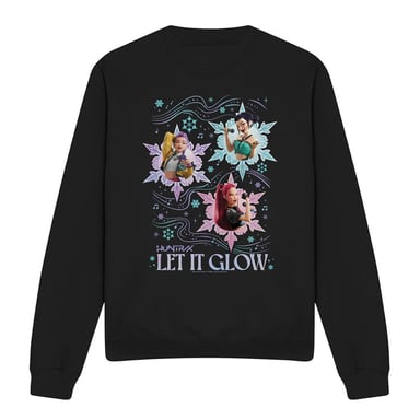 K-Pop Demon Hunters - "Huntrix Let It Glow" Sweatshirt für Herren/Damen Unisex, weihnachtliches Design (Schwarz)