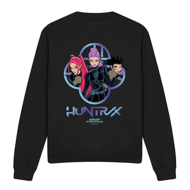K-Pop Demon Hunters - "Huntrix" Sweatshirt für Herren/Damen Unisex, Logo (Schwarz)