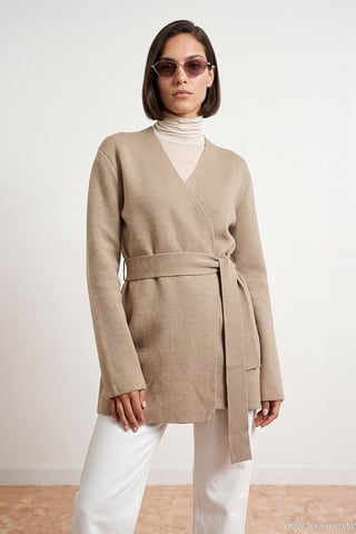 Damen-Polyacryl-Wollmischung Strickjacke