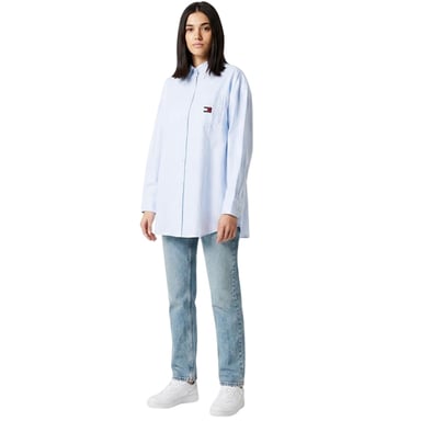 Tommy Jeans - Hemdblusenkleid für Damen, Oxford-Stil, leger, Langärmlig (Blau)