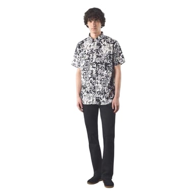 Pretty Green - "Molineux" Hemd für Herren, Regulär, kurzärmlig (Schwarz/Weiß)