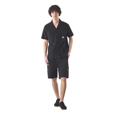 Pretty Green - Hemd für Herren, Regulär, kurzärmlig (Schwarz)