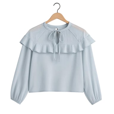 I Saw It First - Bluse für Damen, Langärmlig (Blau)