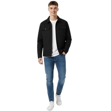 Jack Wills - "Shire Utility" Hemdjacke für Herren, Durchgehender Reißverschluss (Schwarz)