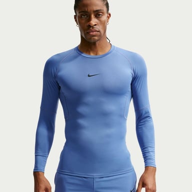 Nike - "Pro Core" T-Shirt für Herren, Langärmlig (Indigoblau)
