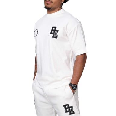 Blank Essentials - T-Shirt für Herren, Baumwollmischung, Übergroß (Naturweiß)