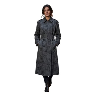 Biba - Trenchcoat für Damen, Kunststoff (Schwarz)