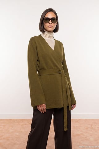 Damen-Polyacryl-Wollmischung Strickjacke