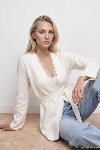 Damen-Polyacryl-Wollmischung Strickjacke