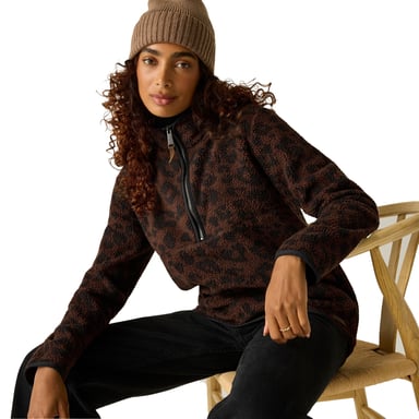 Regatta - "Frankie" Fleece für Damen, mit halbem Reißverschluss, Teddyfleece (Braun/Schwarz)