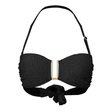 Biba - Bikini Oberteil für Damen, Hinten geknotet (Schwarz)