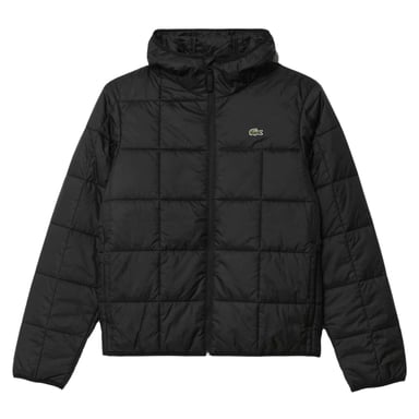 Lacoste Wasserdichte Schwarze Steppjacke Mit Logo