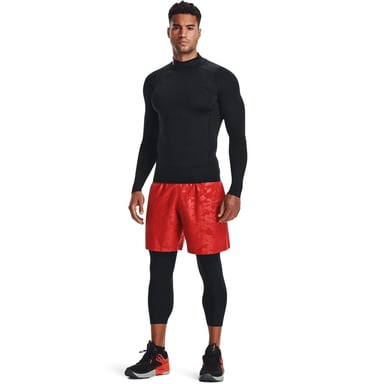 Under Armour - Base Layer Oberteil für Herren, Stehkragen, HeatGear, Raglan langärmelig (Schwarz)