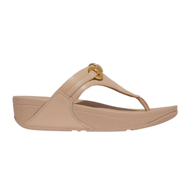 FitFlop - Klobig Sandalen für Damen, Leder, Trense, flach geformter Absatz (Beige)