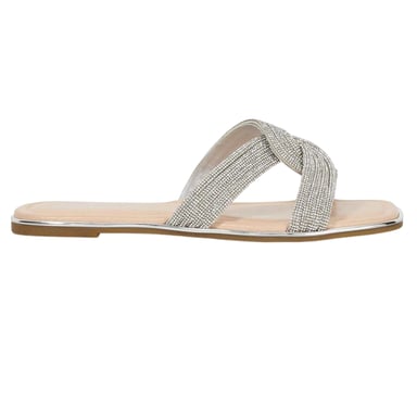 Dune London - "Lo Lavenham" Rutsche für Damen, Flach (Silber)
