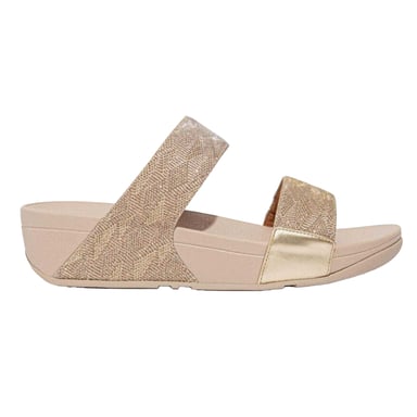 FitFlop - Glitzer Pantoffeln für Damen, Doppelriemen (Roségold)
